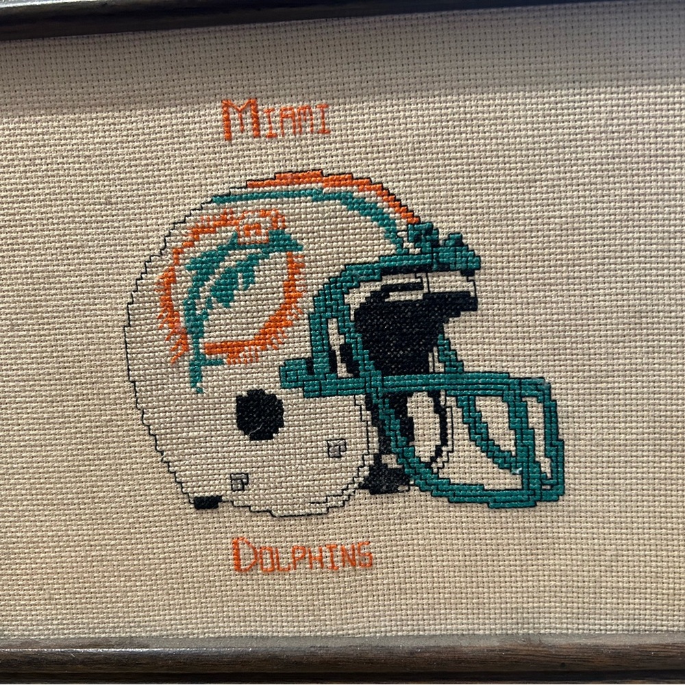 Miami Dolphins needlepoint.
